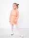 Сукня персикового кольору з написом-принтом та начосом | 6683326 | фото 2