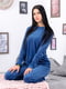 Домашній велюровий костюм синього кольору: джемпер і штани | 6683439 | фото 2