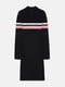 Черное платье с длинным рукавом с контрастными яркими полосками | 6683488 | фото 2