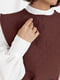 Комбинированная блуза с объемными рукавами, накидкой и поясом | 6684059 | фото 6