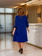 Блискуча синя сукня А-силуету із мереживом | 6684083 | фото 5