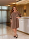 Блискуча сукня А-силуету бронзового кольору із мереживом | 6684084 | фото 3
