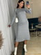 Платье А-силуэта серое | 6684091 | фото 5