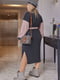 Сукня А-силуету графітового кольору | 6684467 | фото 4
