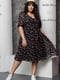 Сукня А-силуету чорна в принт | 6684567 | фото 2
