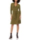 Сукня-сорочка зеленого кольору із зав'язками на талії | 6685315