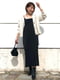 Сукня-міді в стилі білизни чорна з регульованими бретелями | 6685347 | фото 18