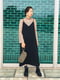 Сукня-міді в стилі білизни чорна з регульованими бретелями | 6685347 | фото 9