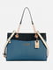 Синяя сумка с золотистой монограммой бренда | 6685367 | фото 2