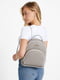 Сірий рюкзак із тісним брендованим принтом | 6685375