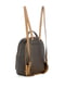Коричневый рюкзак с брендированным принтом и золотистой фурнитурой | 6685376 | фото 3