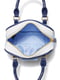 Сумка біло-блакитна із логотипом на металевій фурнітурі | 6685381 | фото 4