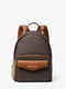 Коричневый мини-рюкзак с с фирменным принтом и металлическим логотипом | 6685420 | фото 2