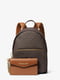 Коричневый мини-рюкзак с с фирменным принтом и металлическим логотипом | 6685420 | фото 3