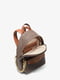 Коричневый мини-рюкзак с с фирменным принтом и металлическим логотипом | 6685420 | фото 4