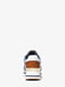 Кроссовки из жаккардового денима с логотипом и двухцветных акцентов из экокожи | 6685427 | фото 3