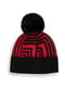 Красно-черная шапка-бини с помпоном | 6685442 | фото 2