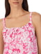 Принтованное розовое домашнее платье на тонких двойных бретелях | 6685449 | фото 3
