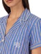 Пижама синяя в полоску: рубашка и укороченные штаны | 6685450 | фото 3
