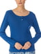Пижама синего цвета: лонгслив и шорты в принт | 6685452 | фото 3
