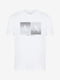 Хлопковая белая футболка с принтом | 6685468 | фото 5