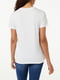 Бавовняна біла футболка з принтом і V-подібним вирізом | 6685469 | фото 2