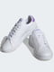 Белые кроссовки с перфорированными полосками и тканым патчем | 6685481 | фото 2
