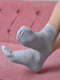 Шкарпетки стрейч світло-сірого кольору | 6685662 | фото 2