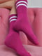 Шкарпетки високі темно-рожевого кольору | 6685684 | фото 2