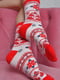 Носки новогодние бело-красные с принтом | 6685703 | фото 2