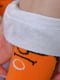 Носки высокие белые с оранжевым принтом | 6685714 | фото 3