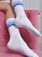 Шкарпетки високі білі зі смужками | 6685731 | фото 2