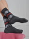 Шкарпетки з малюнком темно-сірі | 6685756 | фото 2