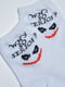 Шкарпетки демісезонні білі з принтом | 6685814 | фото 2