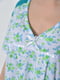 Ночная рубашка батальная белая с цветочным принтом | 6686181 | фото 4