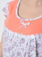 Ночная рубашка полубатальная белая с цветочным принтом | 6686187 | фото 4