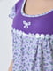 Нічна сорочка напівбатальна біла з фіолетовими вставками | 6686189 | фото 4