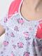 Ночная рубашка с розовым принтом | 6686199 | фото 4