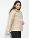 Куртка-анорак полубатальная из экокожи бежевого цвета | 6686430 | фото 2