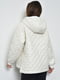 Куртка-анорак полубатальная из экокожи белого цвета | 6686431 | фото 3