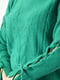 Зеленый ангоровый джемпер с фактурным узором и шнуровками на рукавах | 6686578 | фото 4
