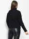 Однотонний светр чорного кольору з фактурним візерунком | 6686582 | фото 3