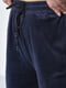 Велюрові напівбатальні штани темно-синього кольору | 6686588 | фото 4