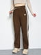 Широкі коричневі штани з контрастними лампасами | 6686631 | фото 2