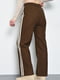 Широкі коричневі штани з контрастними лампасами | 6686631 | фото 3