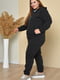 Чорний костюм напівбатальний на флісі: толстовка та джогери | 6686646 | фото 2