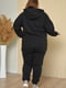 Чорний костюм напівбатальний на флісі: толстовка та джогери | 6686646 | фото 3