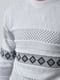 Джемпер білого кольору акриловий з візерунком у ромби | 6686882 | фото 4