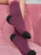 Шкарпетки махрові чорного кольору в рожеву смугу | 6687531 | фото 2
