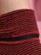 Шкарпетки махрові чорного кольору в червону смугу | 6687533 | фото 3